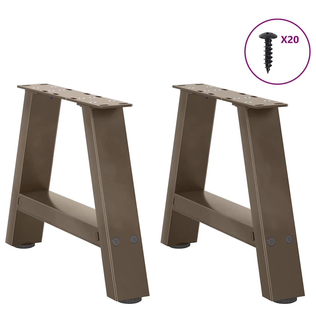 Couchtischbeine A-Form 2 Stk. 30x(30-31) cm Stahl