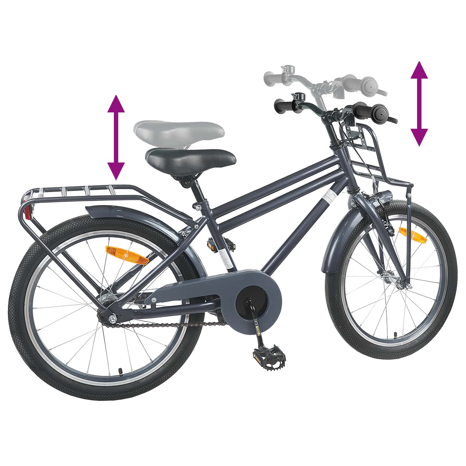 Kinderfahrrad 12 Zoll für 2-4 Jahre alt Schwarz