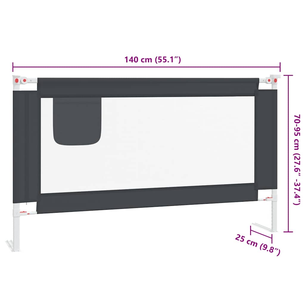Kleinkind-Bettschutzgitter Grün 90x25 cm Stoff