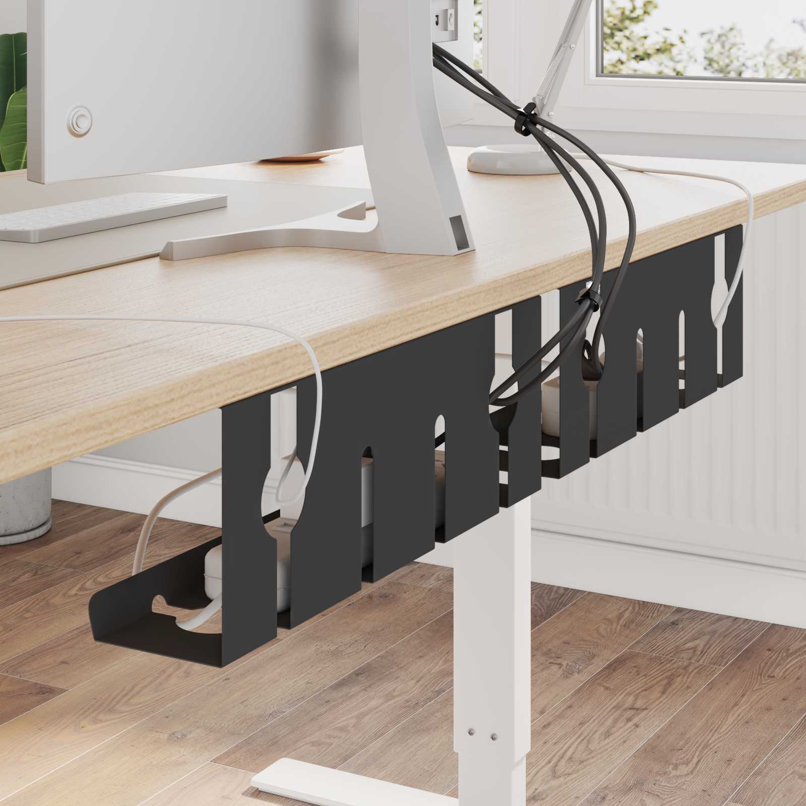 Unter dem Schreibtisch Kabelmanagement Tray 2 Stk. Anthrazit