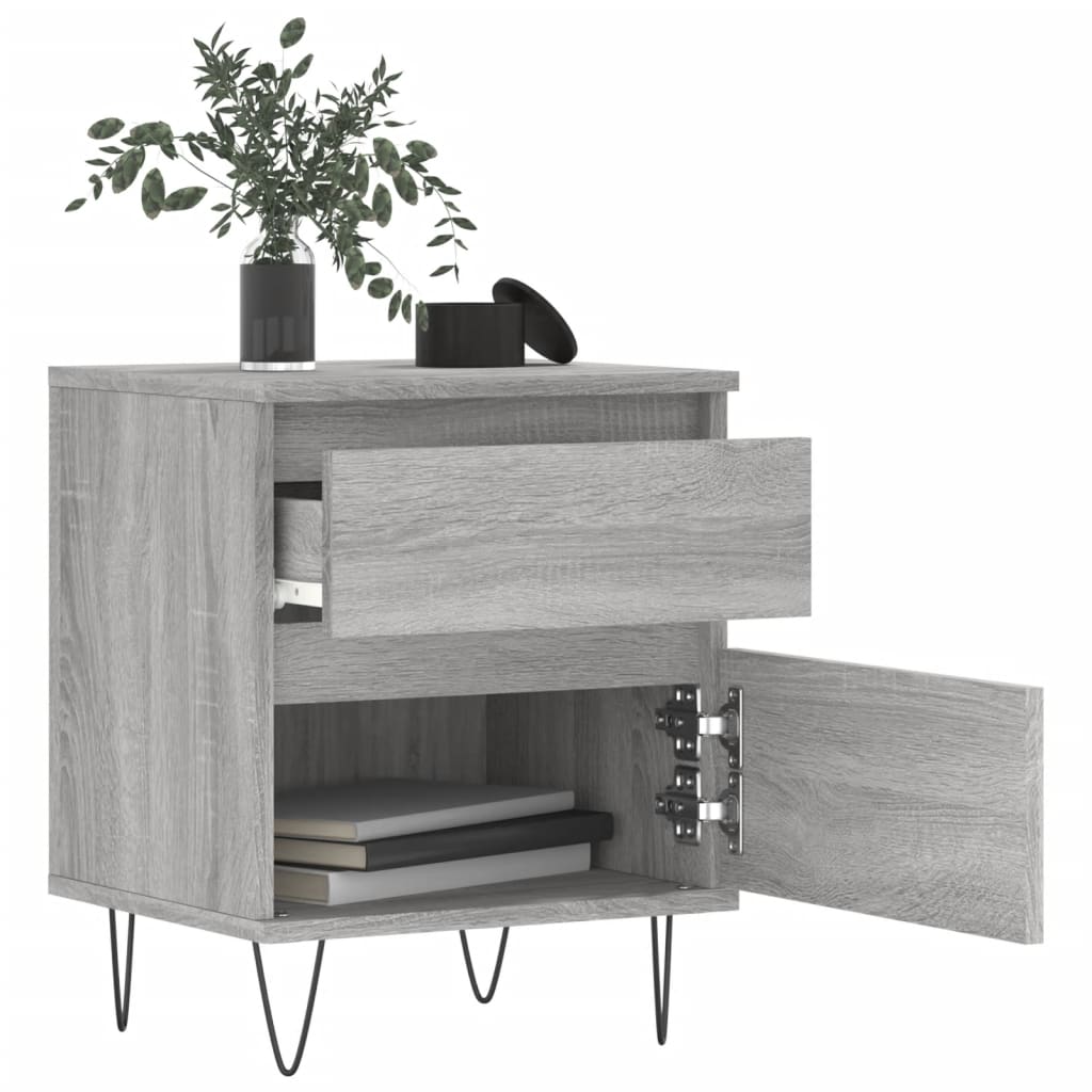 Bettschrank Schwarz Eichen-Optik 40 x 35 x 50 cm Holzwerkstoff