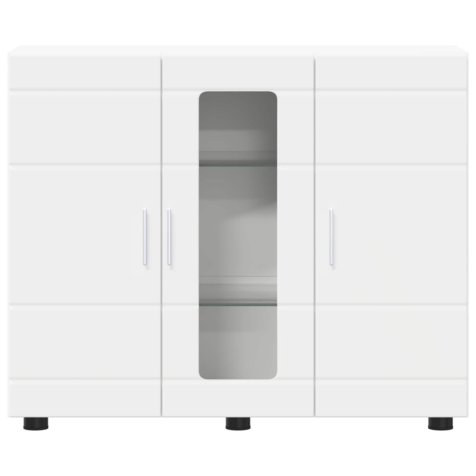 Highboard mit Regal FLORIN Weiß 60 x 35 x 182 cm Holzwerkstoff