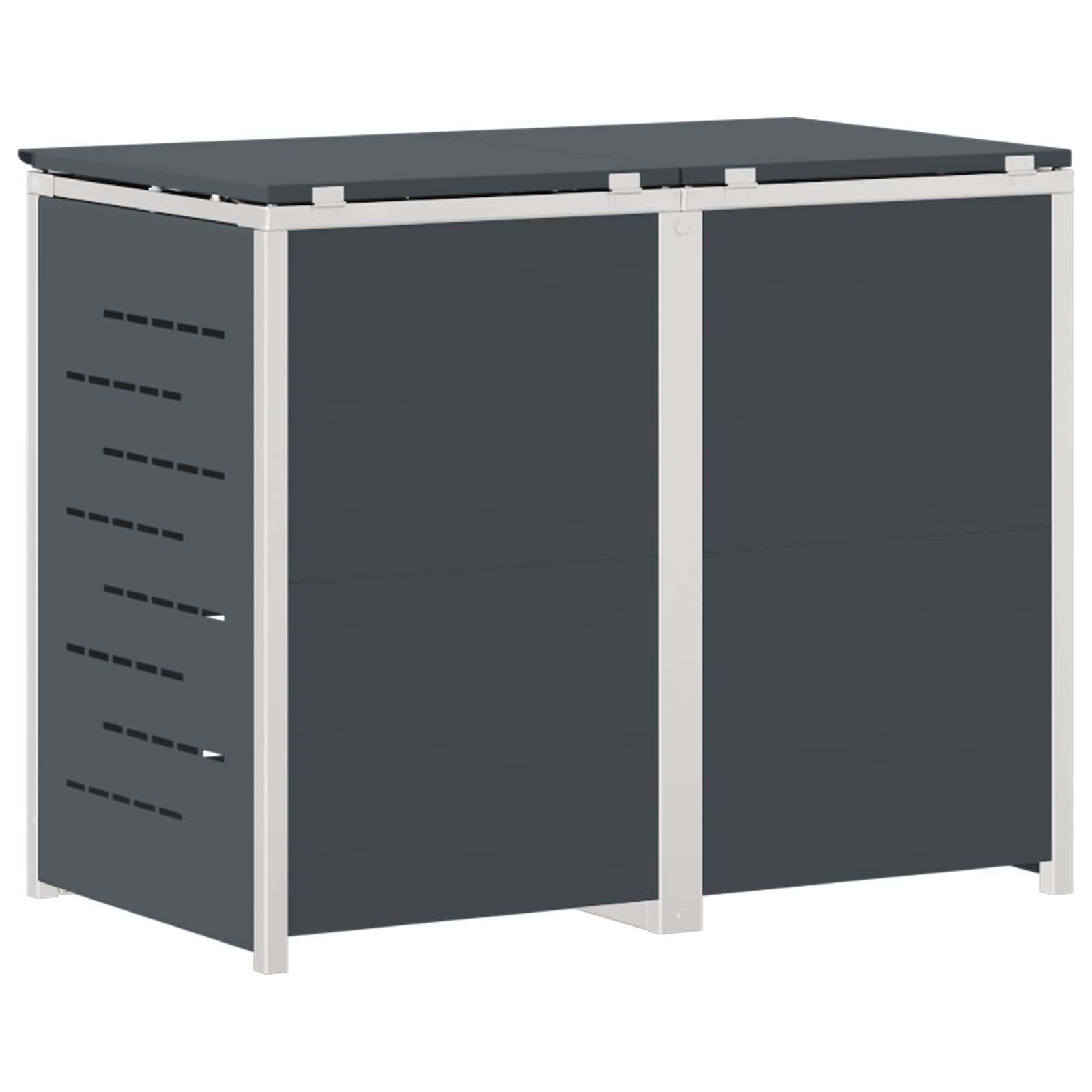 Mülltonnenbox for 2 Bins 240L Edelstahl Schwarz