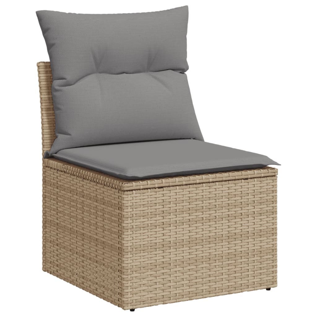 5-tlg. Garten-Sofagarnitur mit Kissen Schwarz Poly Rattan