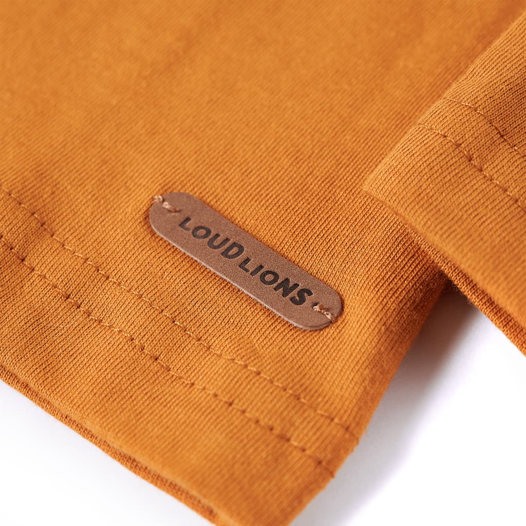 Kinder-Langarmshirt Dunkles Ocker 116