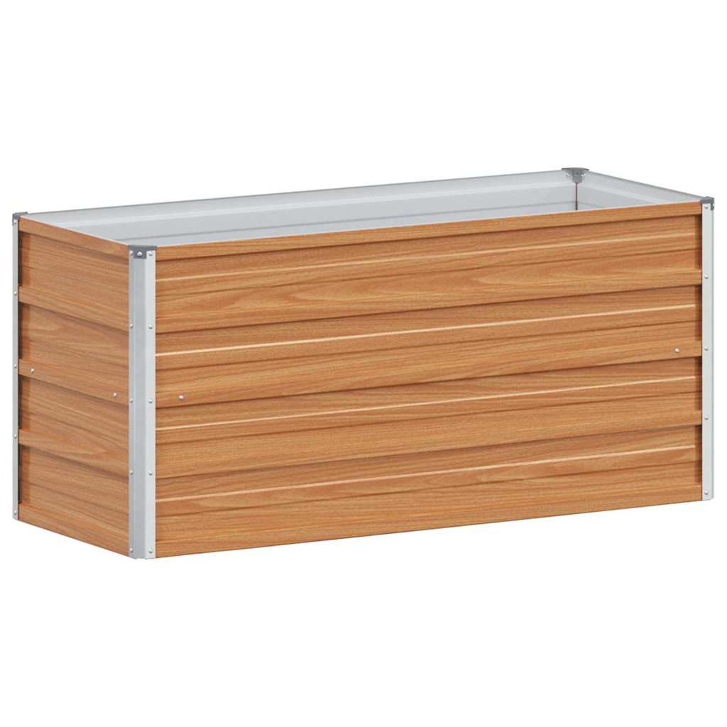 Hochbeet Hellbraun 100 x 100 x 77 cm Verzinkter Stahl