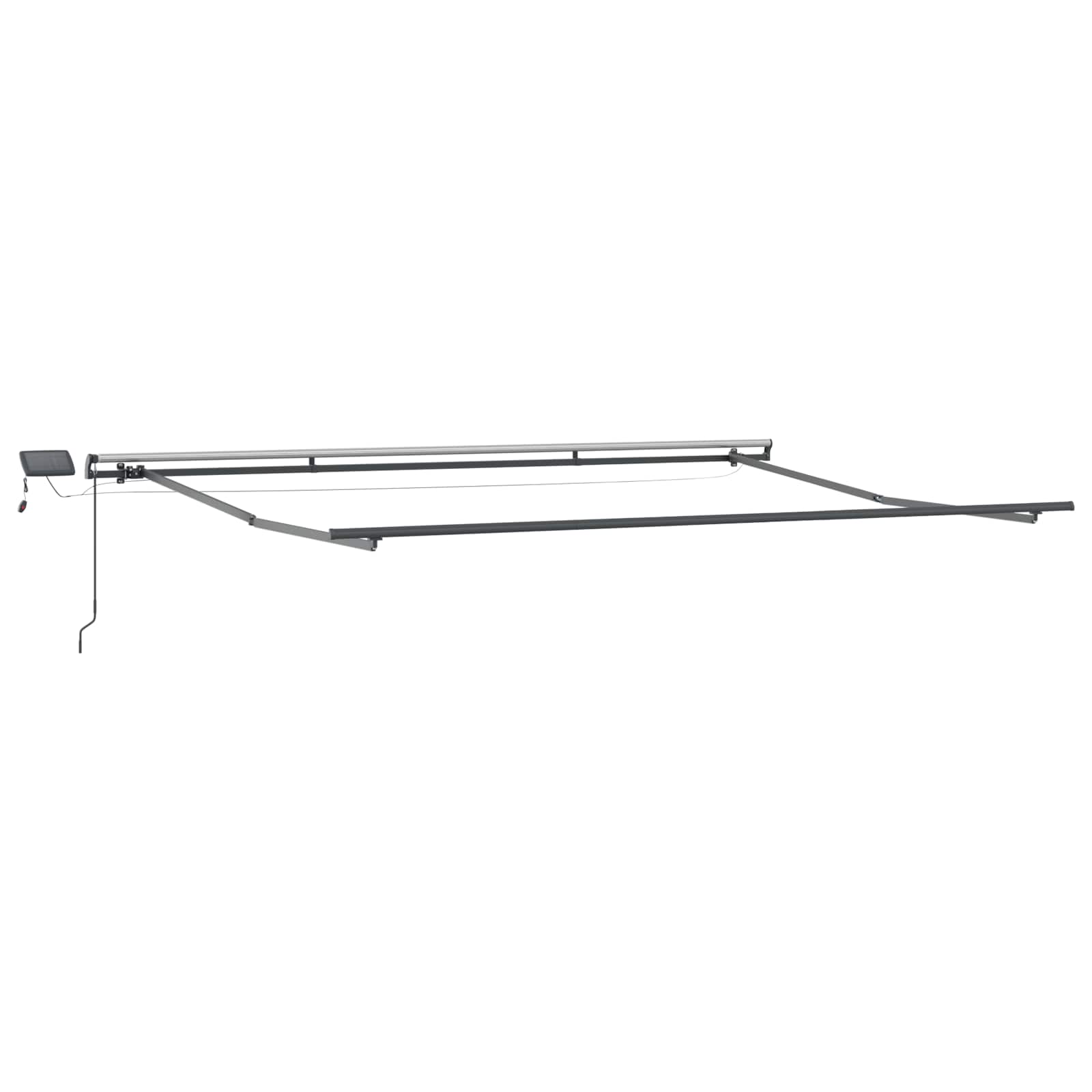 Markise Manuell Einziehbar mit LED 300x250 cm Blau und Weiß