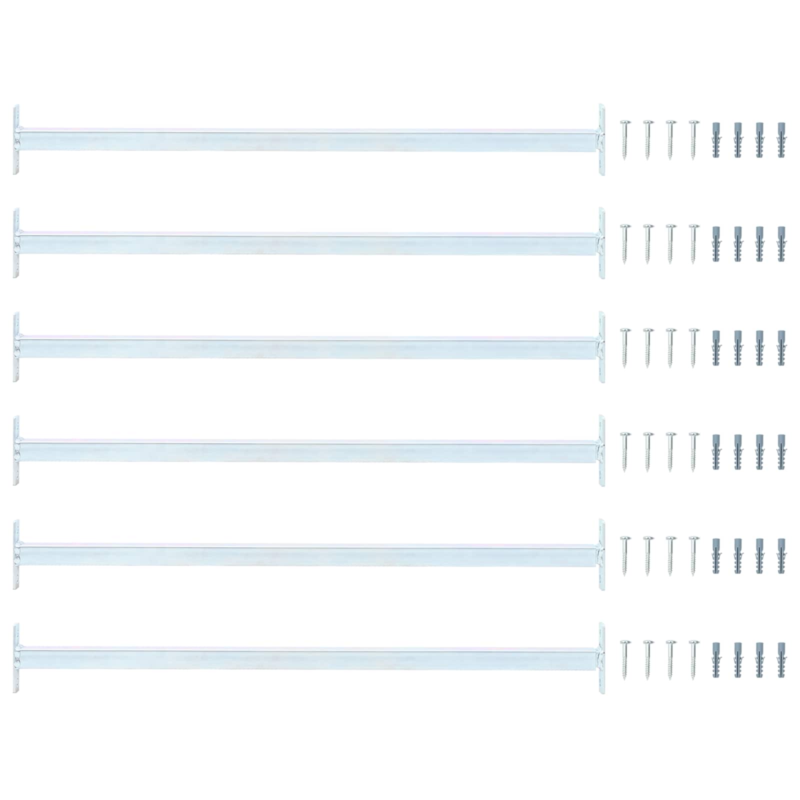 Verstellbarer Fenster-Sicherheitsbalken 6 pcs Silber Stahl