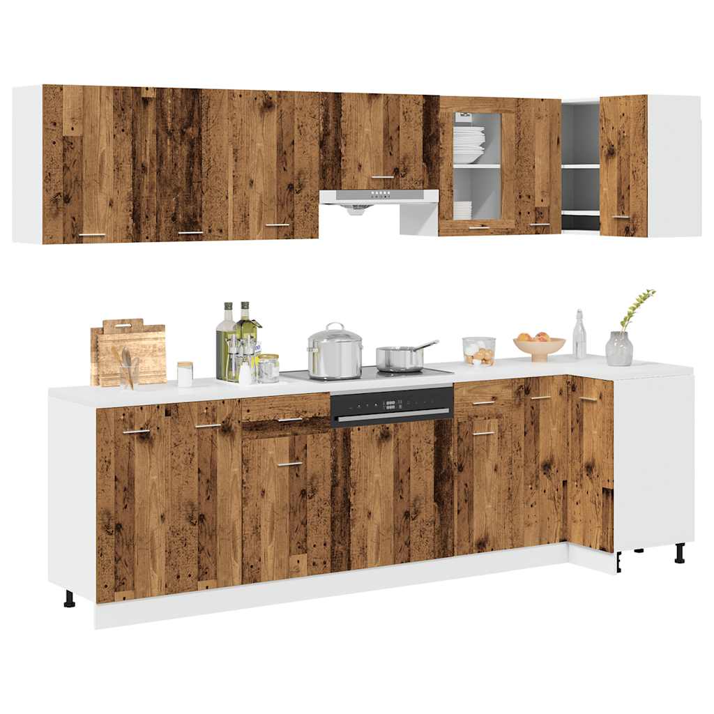 11-tlg. Küchenschrank-Set Lyon Altholz-Optik Holzwerkstoff