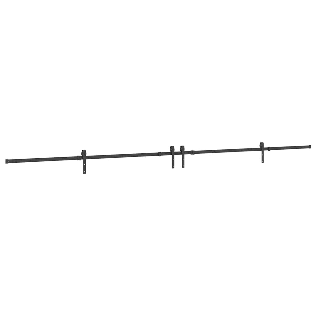 Schiebetürbeschlag-Set 305 cm Stahl Schwarz