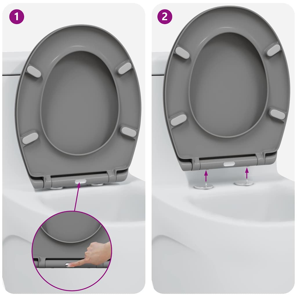 Toilettensitz Anthrazit 47 x 37 x 4 cm Duroplast