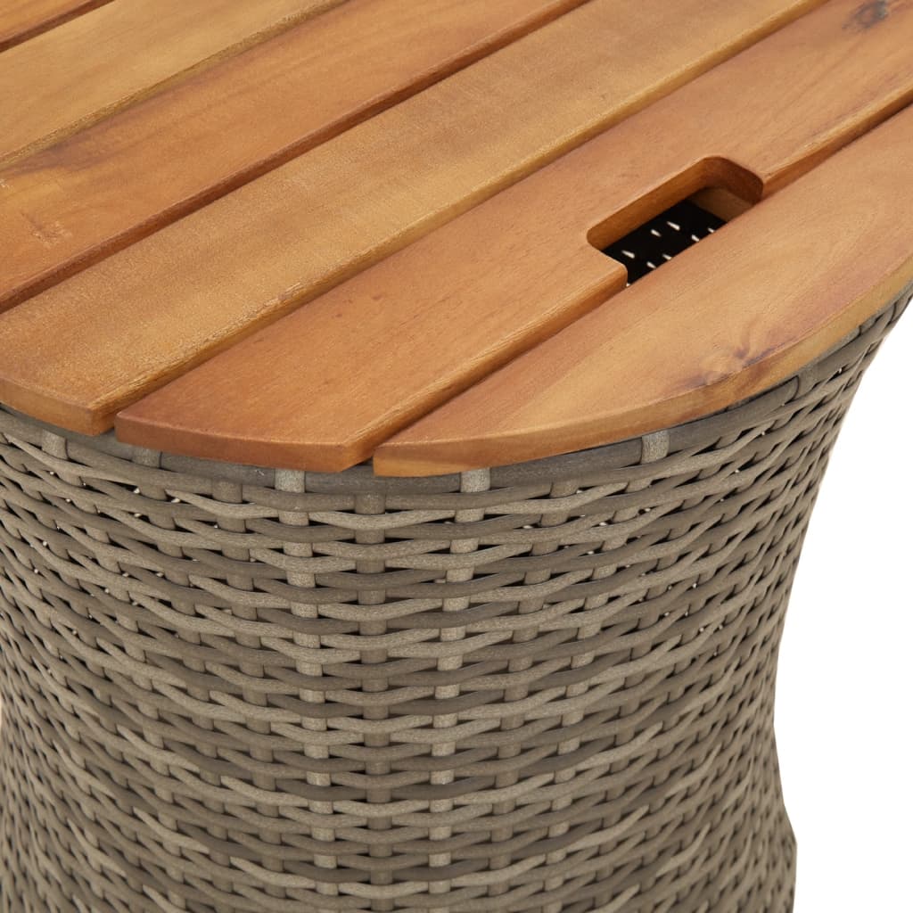 Garten-Beistelltische 2 Stk. mit Holzplatte Schwarz Poly Rattan