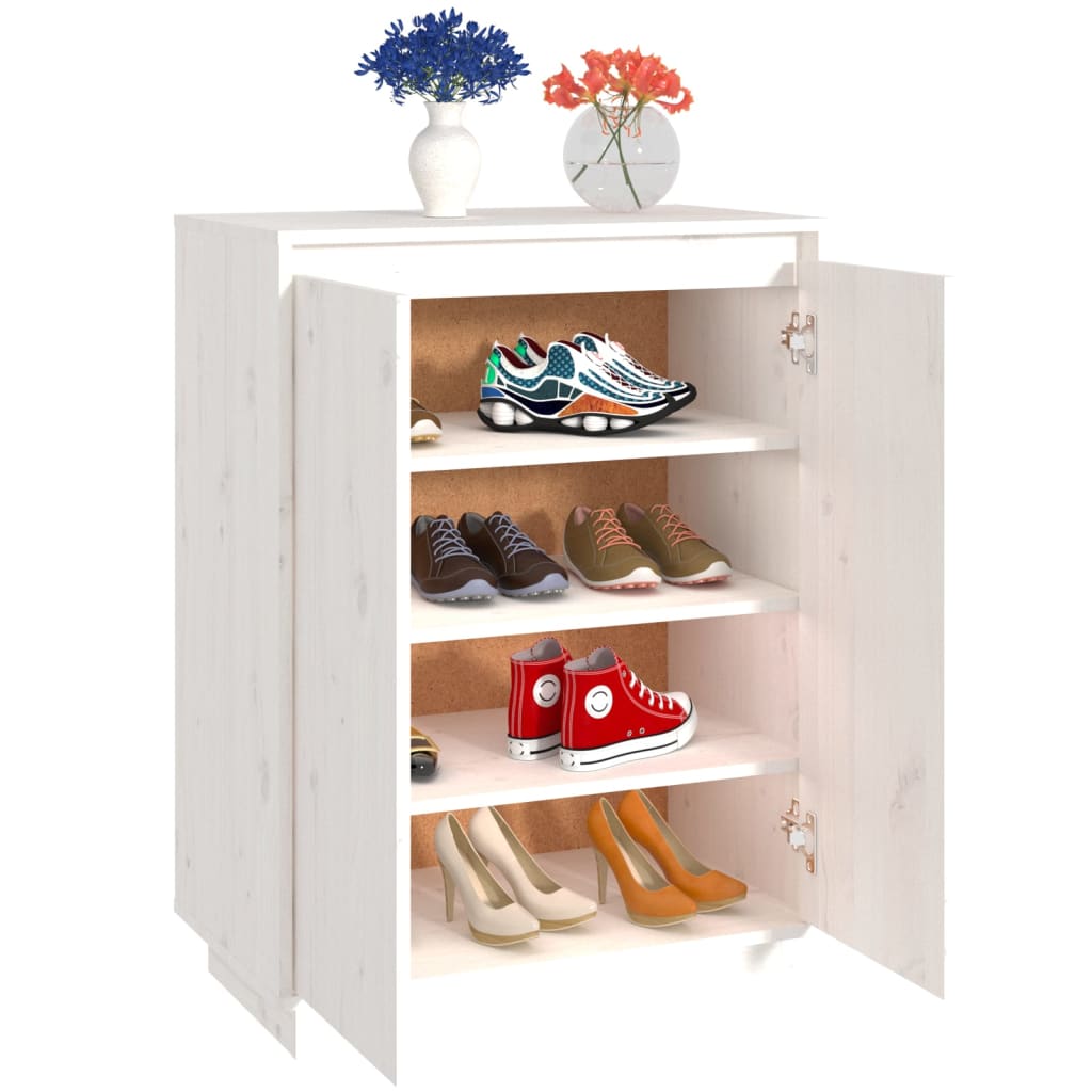 Schuhschrank 60x35x80 cm Massivholz Kiefer