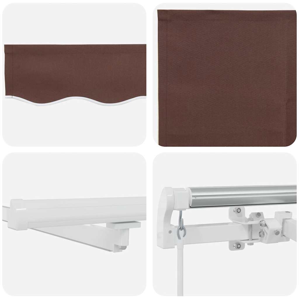 Markise Manuell Einziehbar mit LED 300x250 cm Blau und Weiß