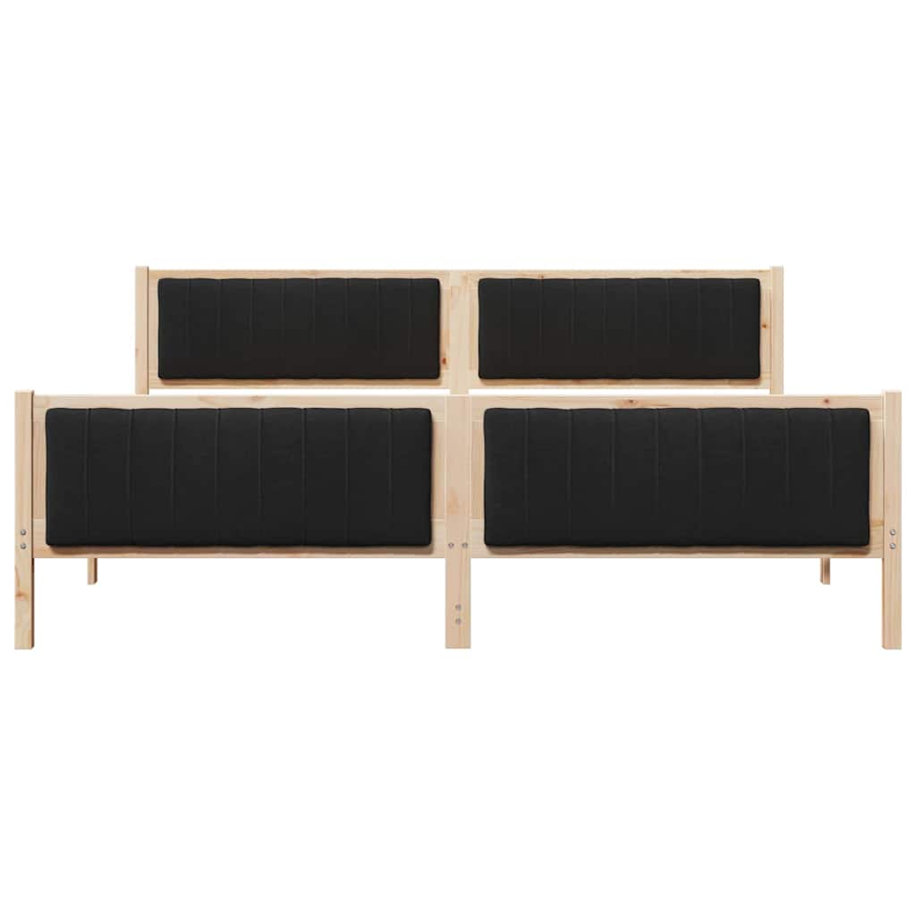 Bettgestell Braun und hellgrau 200 x 200 cm Massivholz Kiefer