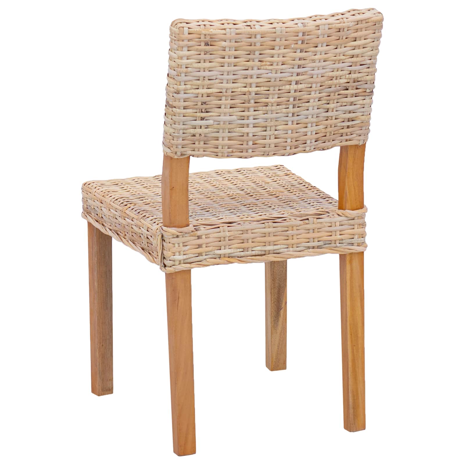 Esszimmerstuhl 2 pcs Kubu Rattan Weiß gewaschen 46 x 55 x 84 cm