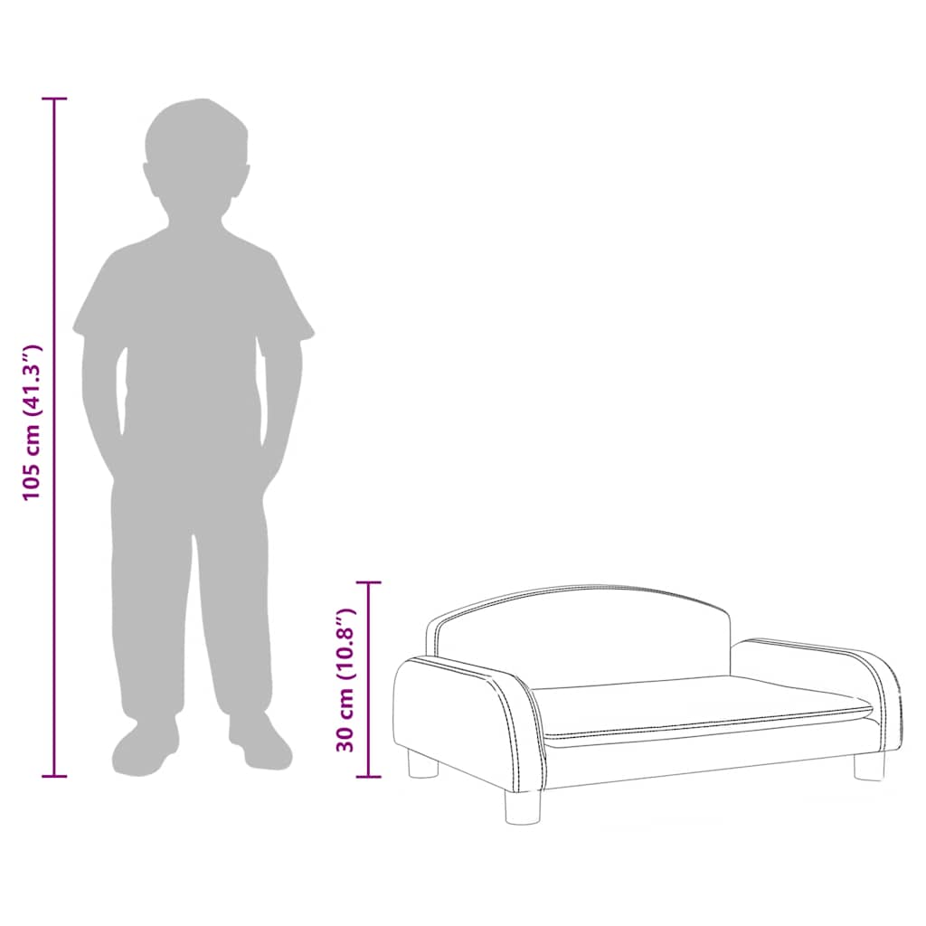 Kindersofa Creme 70x45x30 cm Stoff