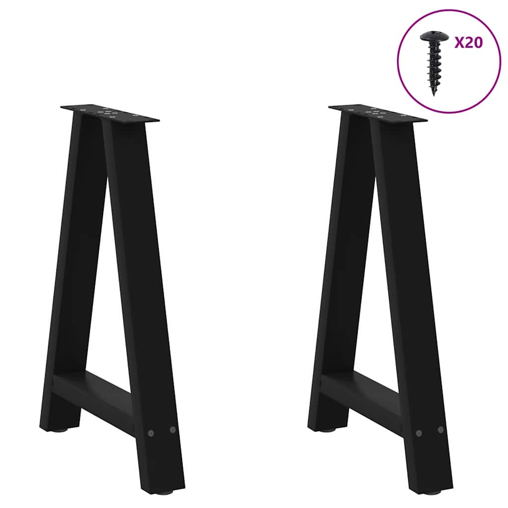 Couchtischbeine A-Form 2 Stk. 30x(30-31) cm Stahl