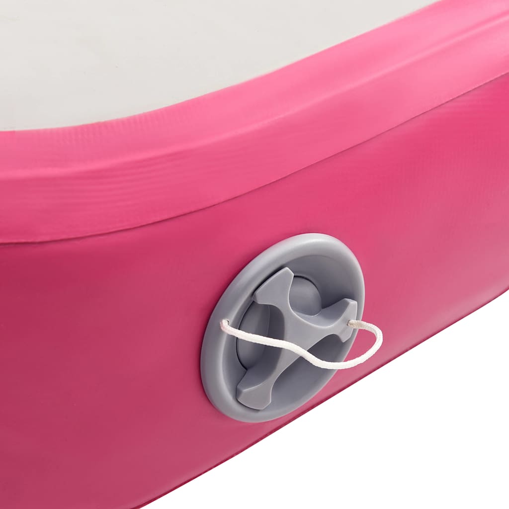 Aufblasbare Gymnastikmatte mit Pumpe 300×100×10 cm PVC Rosa