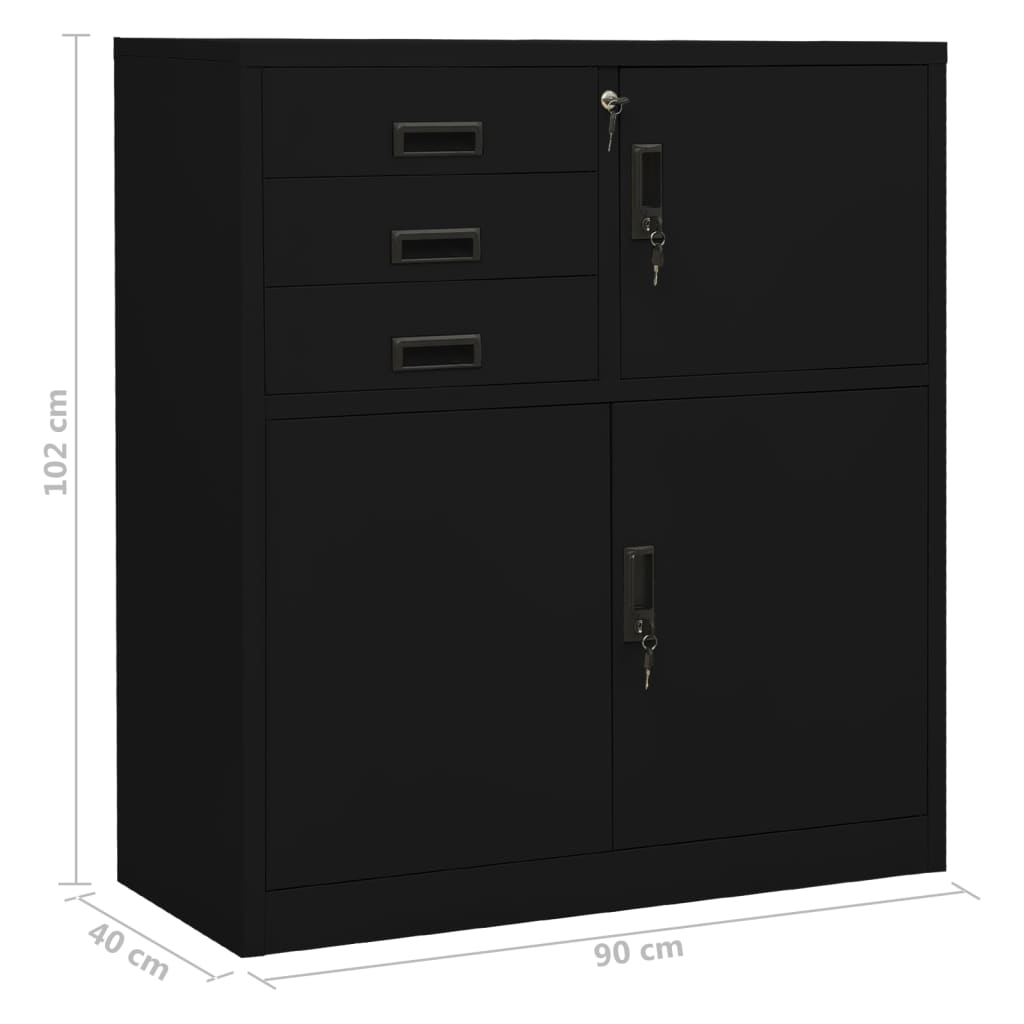 Büroschrank mit Pflanzkasten Anthrazit 90x40x125 cm Stahl