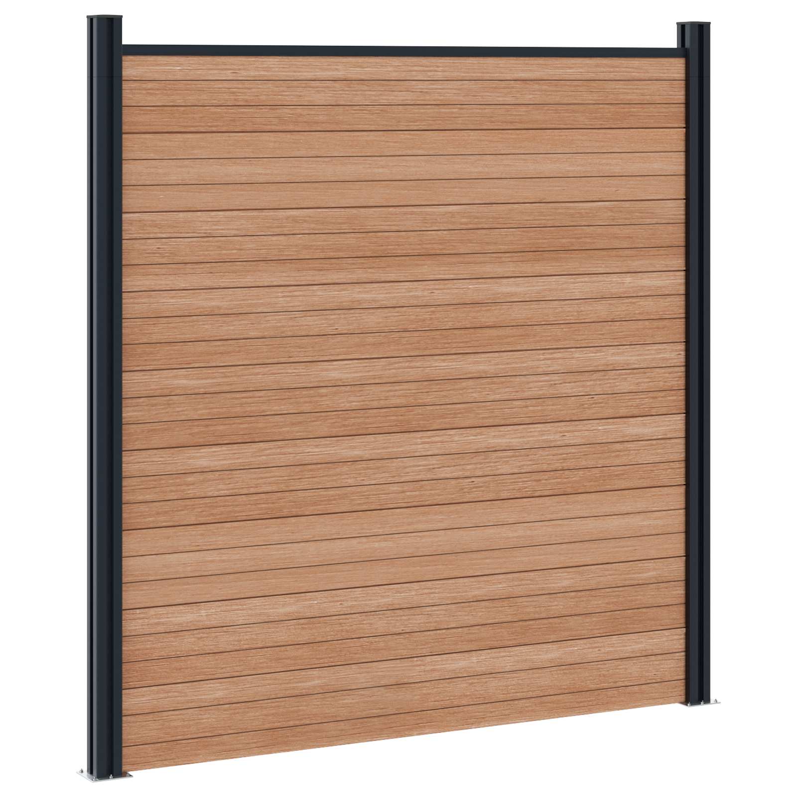 Zaunelement WPC 180x186 cm Schwarz