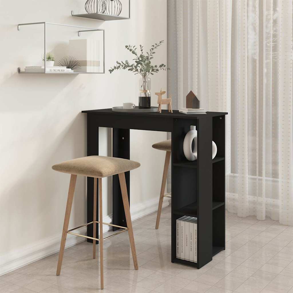 Bartisch mit Regal Weiß 102x50x103,5 cm Holzwerkstoff