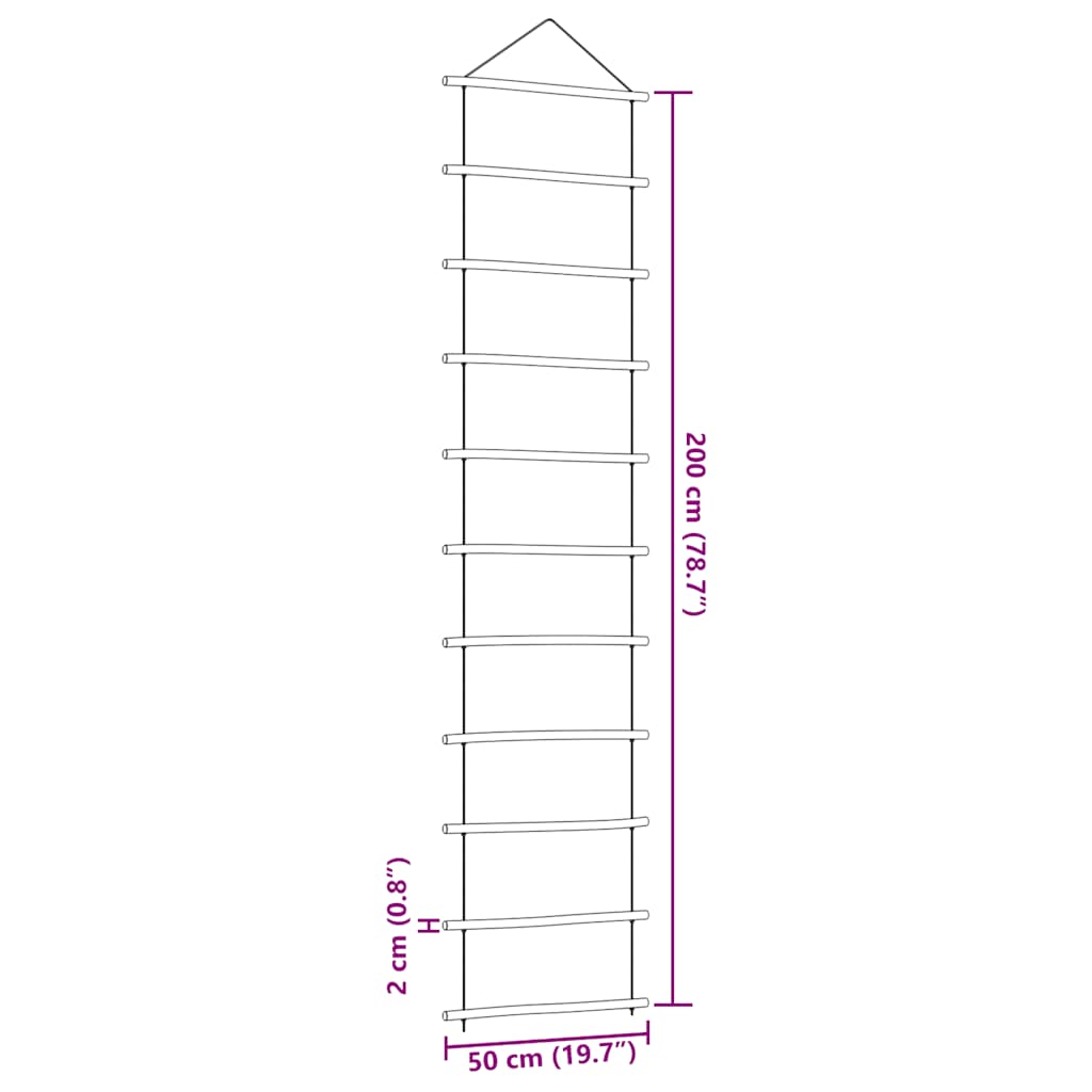Wanddekorationen in Leiterform 2Stk. 30x100cm Natürlicher Zweig