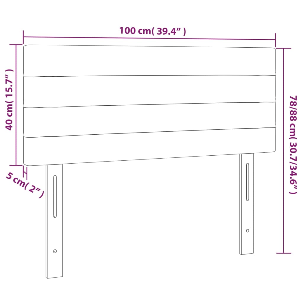 Kopfteil Hellgrau 80x5x118/128 cm Stoff