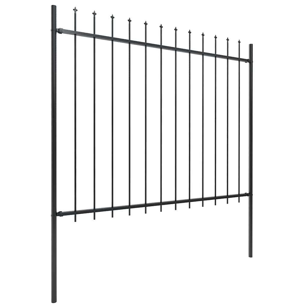Gartenzaun Woerden mit Speerspitze Stahl 181 x 60 cm Schwarz