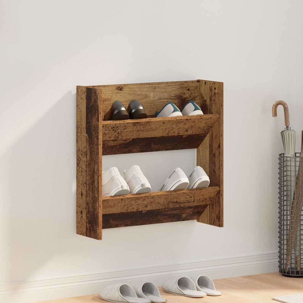 Wand-Schuhschränke 4 Stk. Weiß 60x18x60 cm Holzwerkstoff