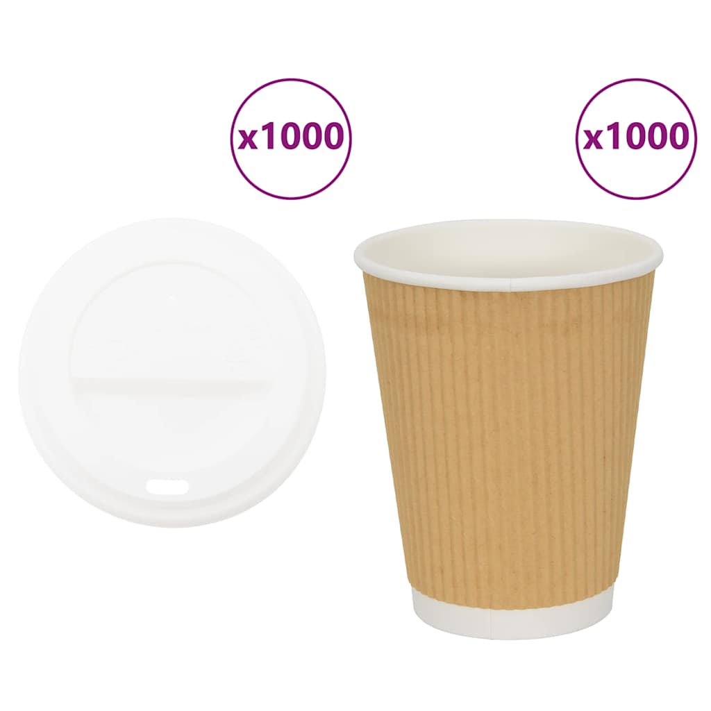 Pappbecher mit Deckeln 1000 Stk. 4oz 100ml