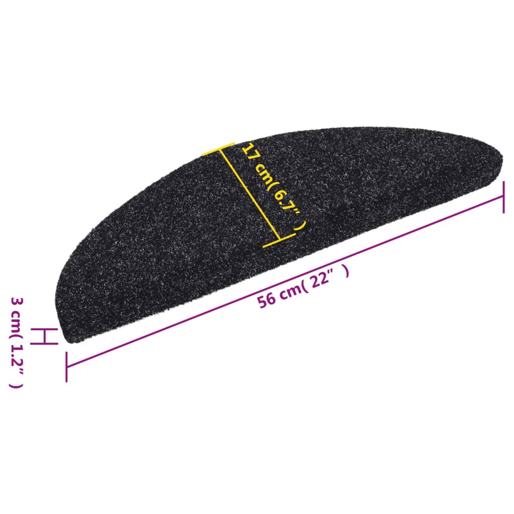 Stufenmatten Selbstklebend 15 Stk. 56x17x3 cm Hellbraun Halbrund