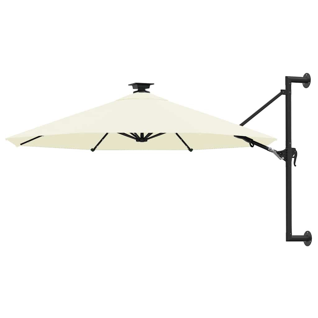 Sonnenschirm zur Wandmontage mit LEDs 300 cm Grün