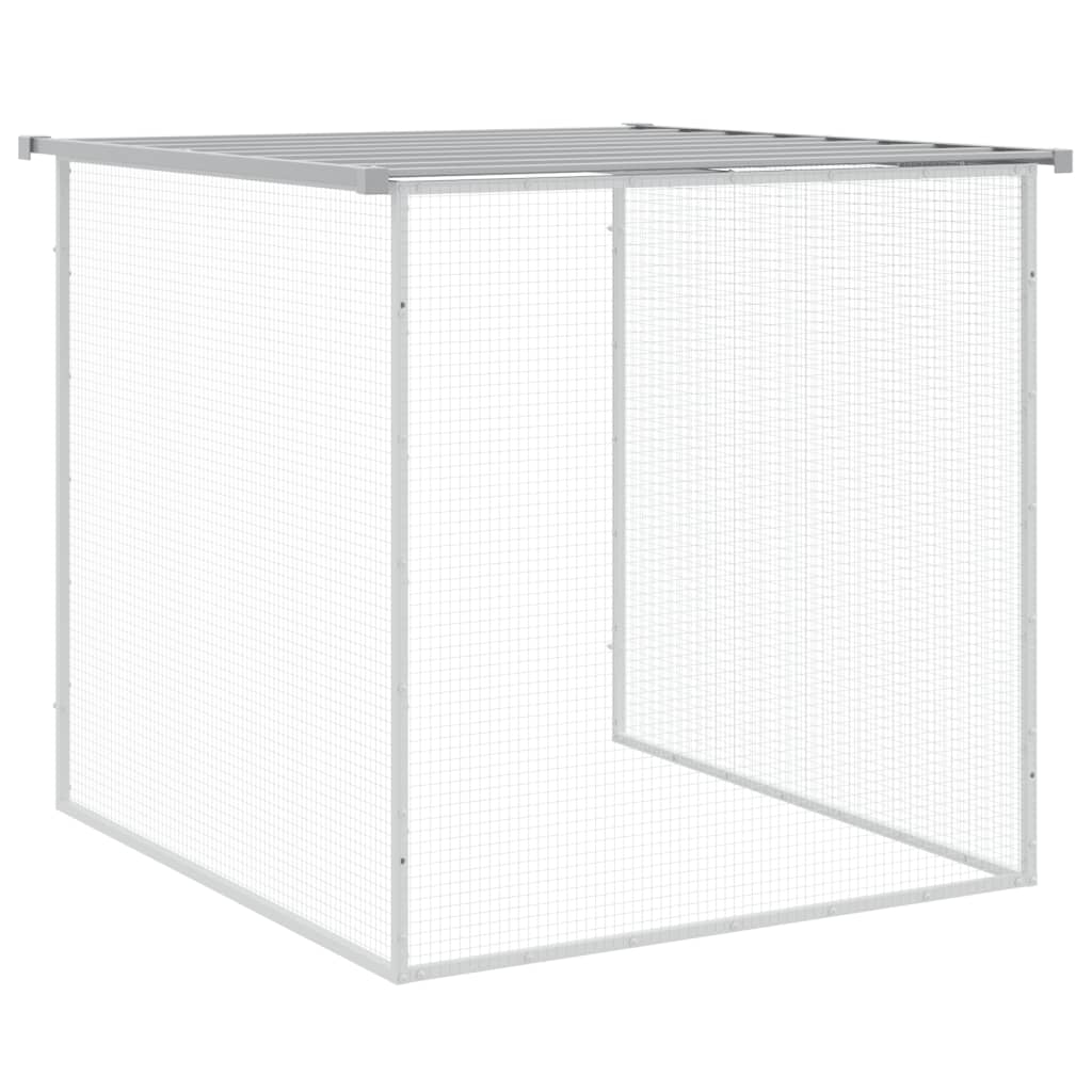 Hühnerkäfig mit Dach Anthrazit 203x98x90 cm Verzinkter Stahl