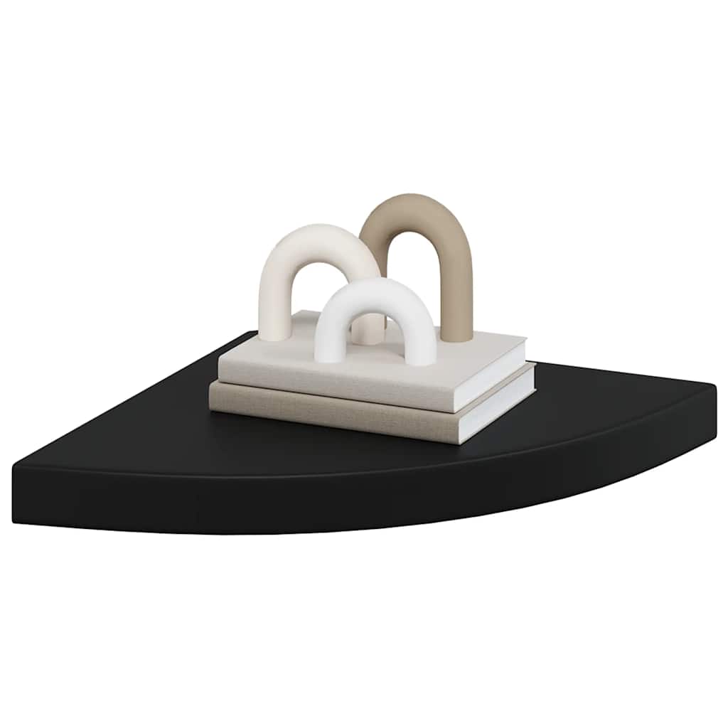 Schwebende Eckregale 2 Stk. Hochglanz-Weiß 25x25x3,8 cm MDF