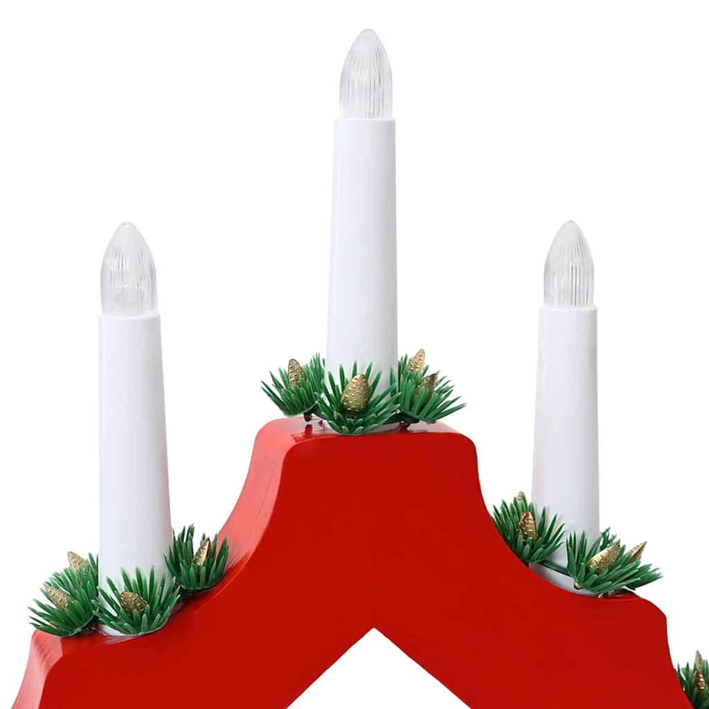 Weihnachtskerzenbrücke mit 7 LEDs Braun 39,5 x 5 x 29 cm