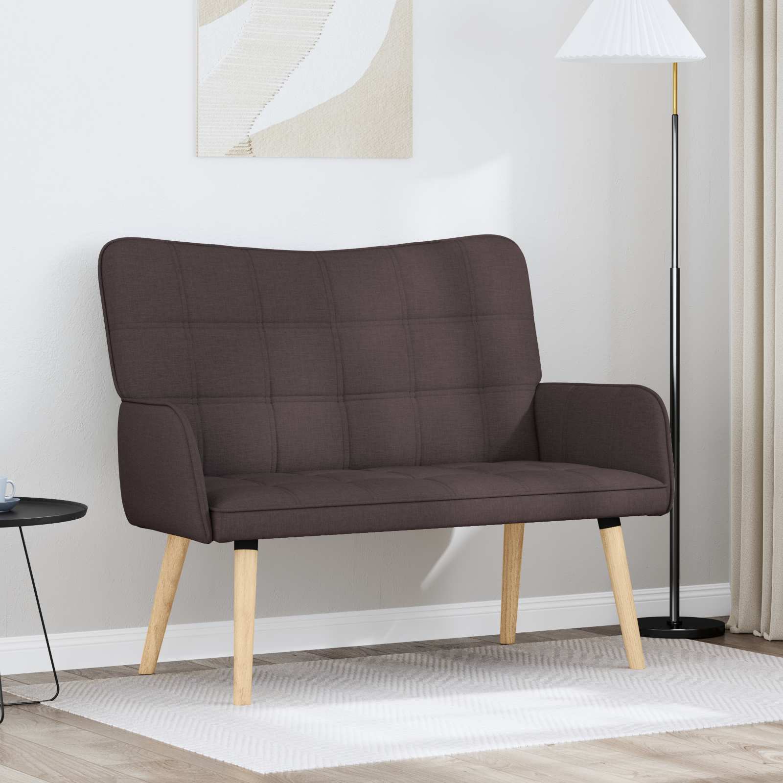 2-Sitzer Sofa Hellgrau 115 x 61 x 87 cm Stoff