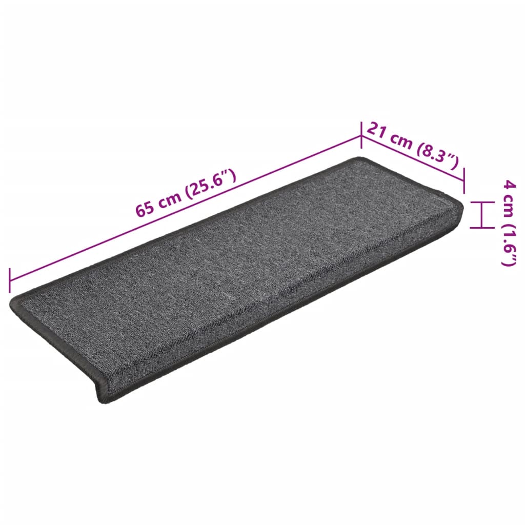 Stufenmatten 15 Stk. 65x21x4 cm Anthrazit Rechteckiger Rand