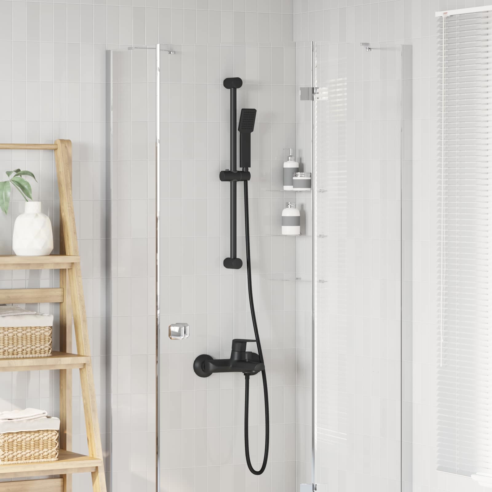 Duschsystem-Set Chrom 70 cm Edelstahl