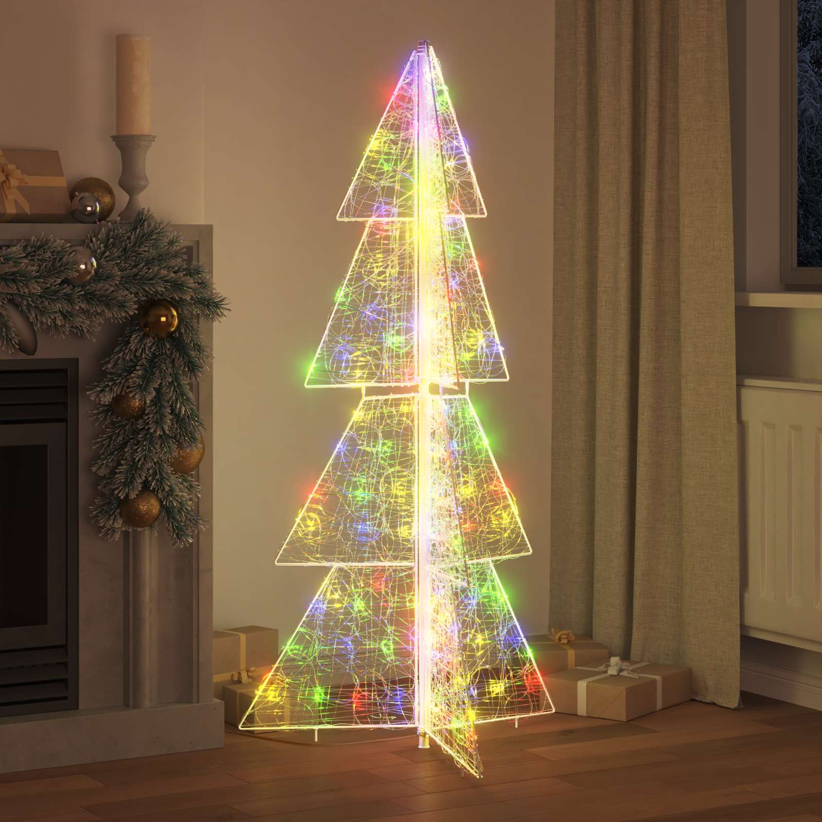 Weihnachtsbaum mit 100 LEDs Warmes Weiß 120 cm Acryl