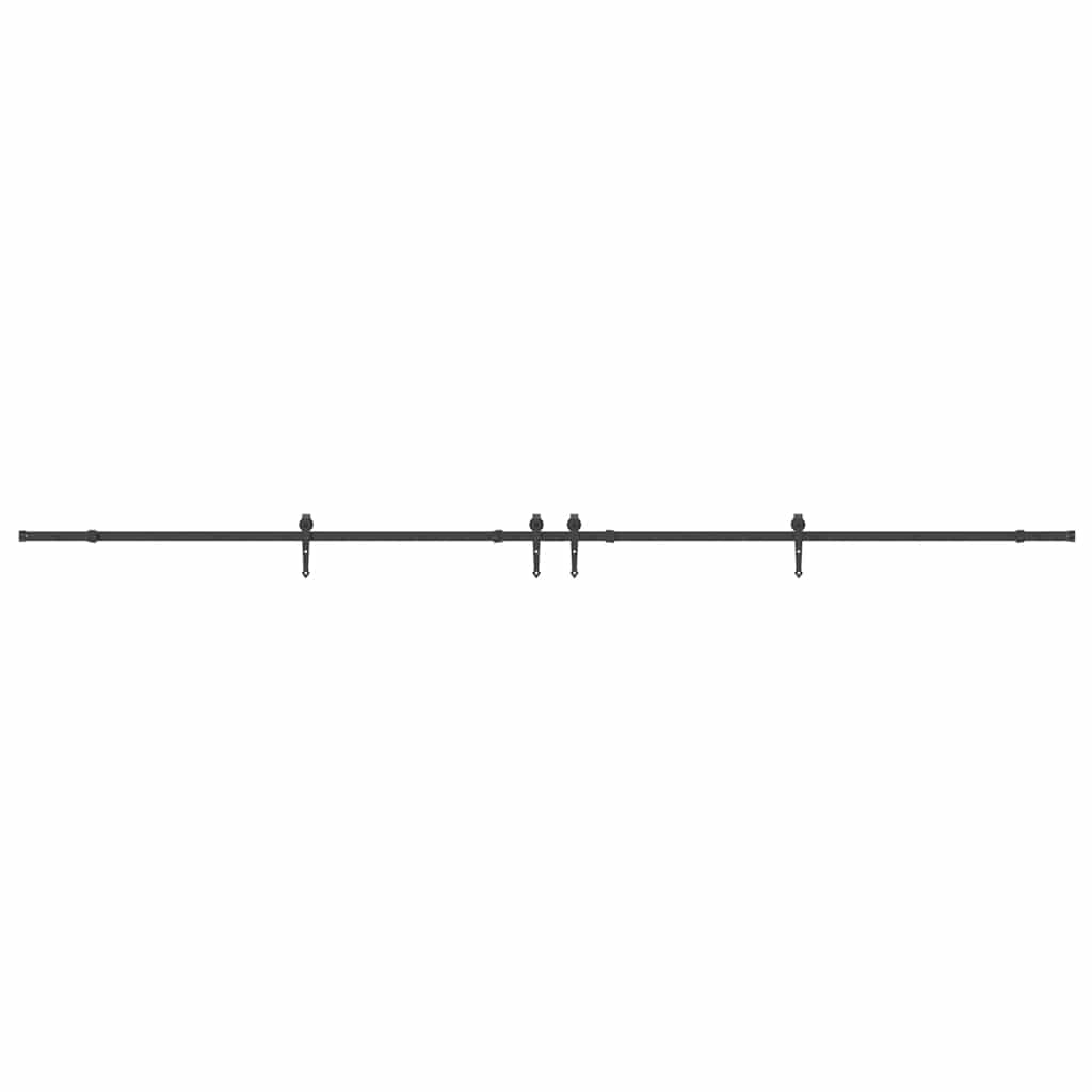 Schiebetürbeschlag-Set 305 cm Stahl Schwarz