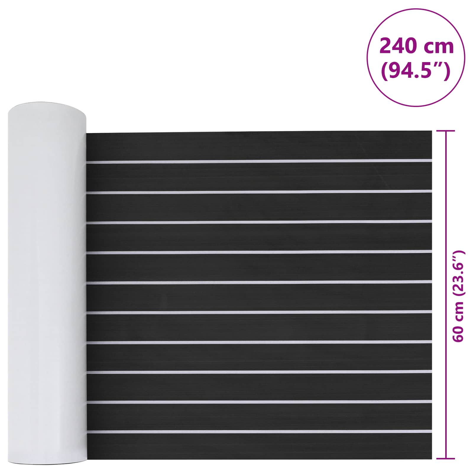 Bootsmatte Braun und Schwarz 240 x 90 cm EVA