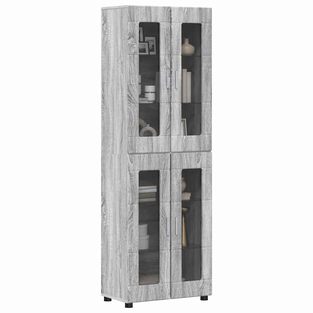 Highboard mit Regal FLORIN Weiß 60 x 35 x 182 cm Holzwerkstoff