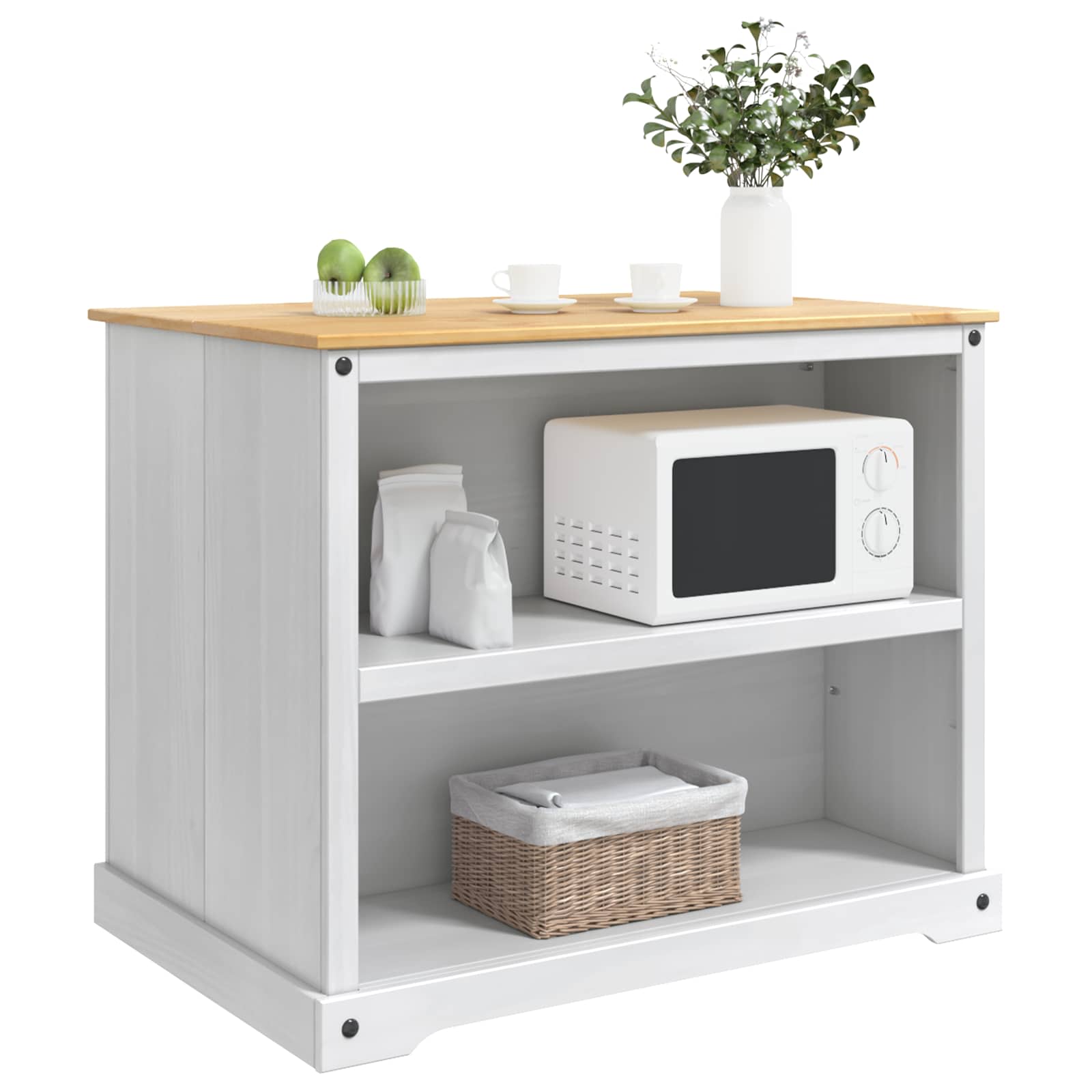 Küchentrolley 2 pcs Honigwachs 112 x 77 x 91,5 cm Massiv-Kiefer