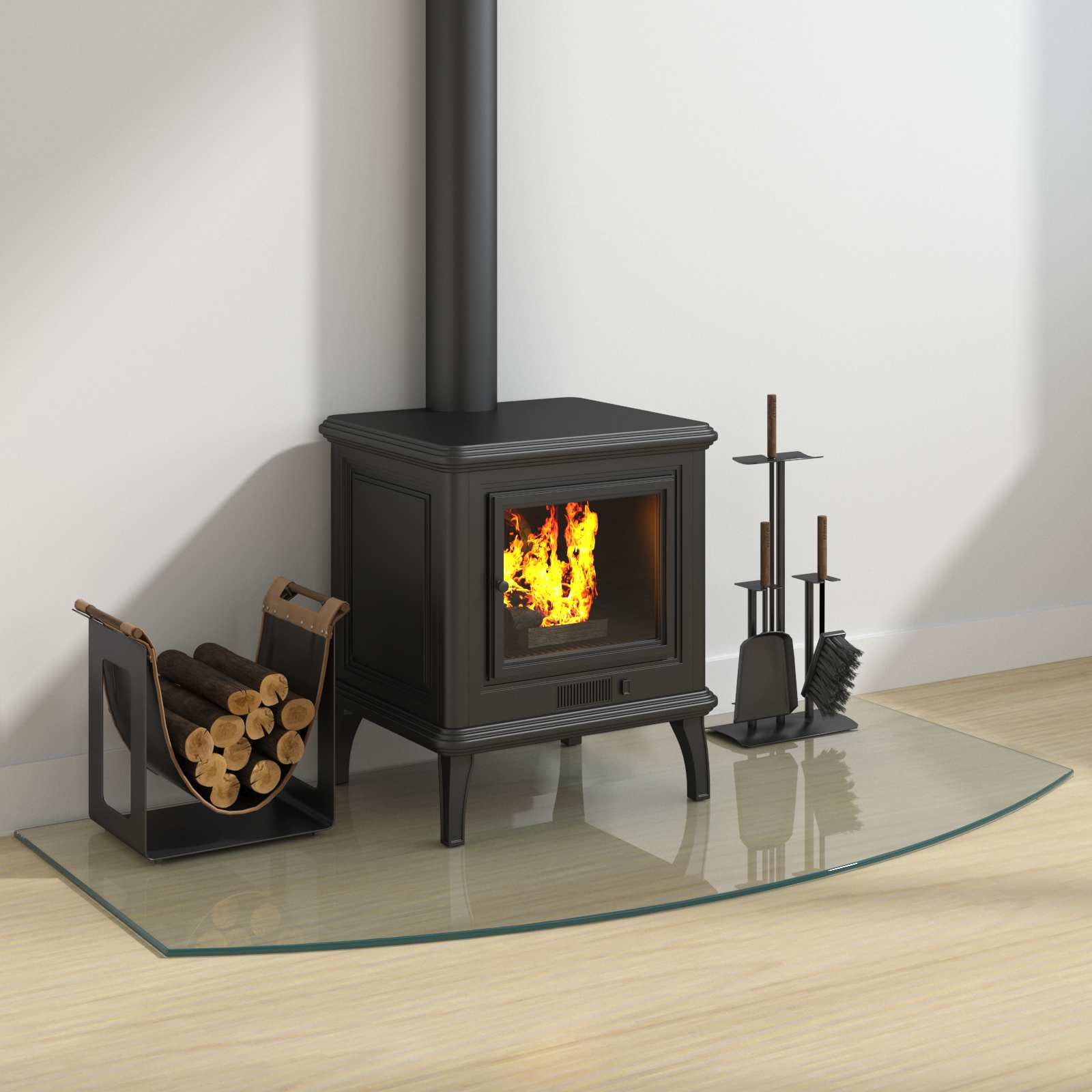 Feuerstelle Glasplatte Transparent 80 x 50 cm Glas