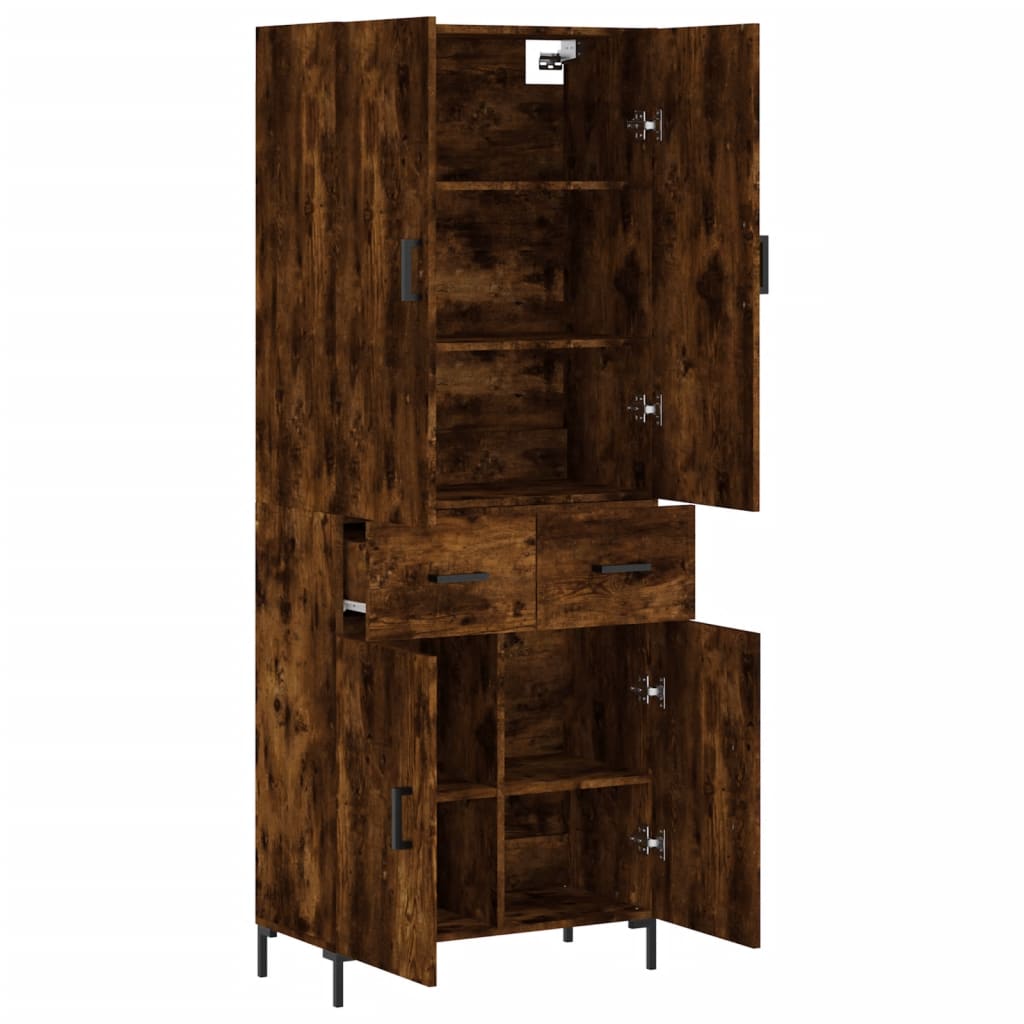 Highboard Betongrau 69,5x34x180 cm Holzwerkstoff