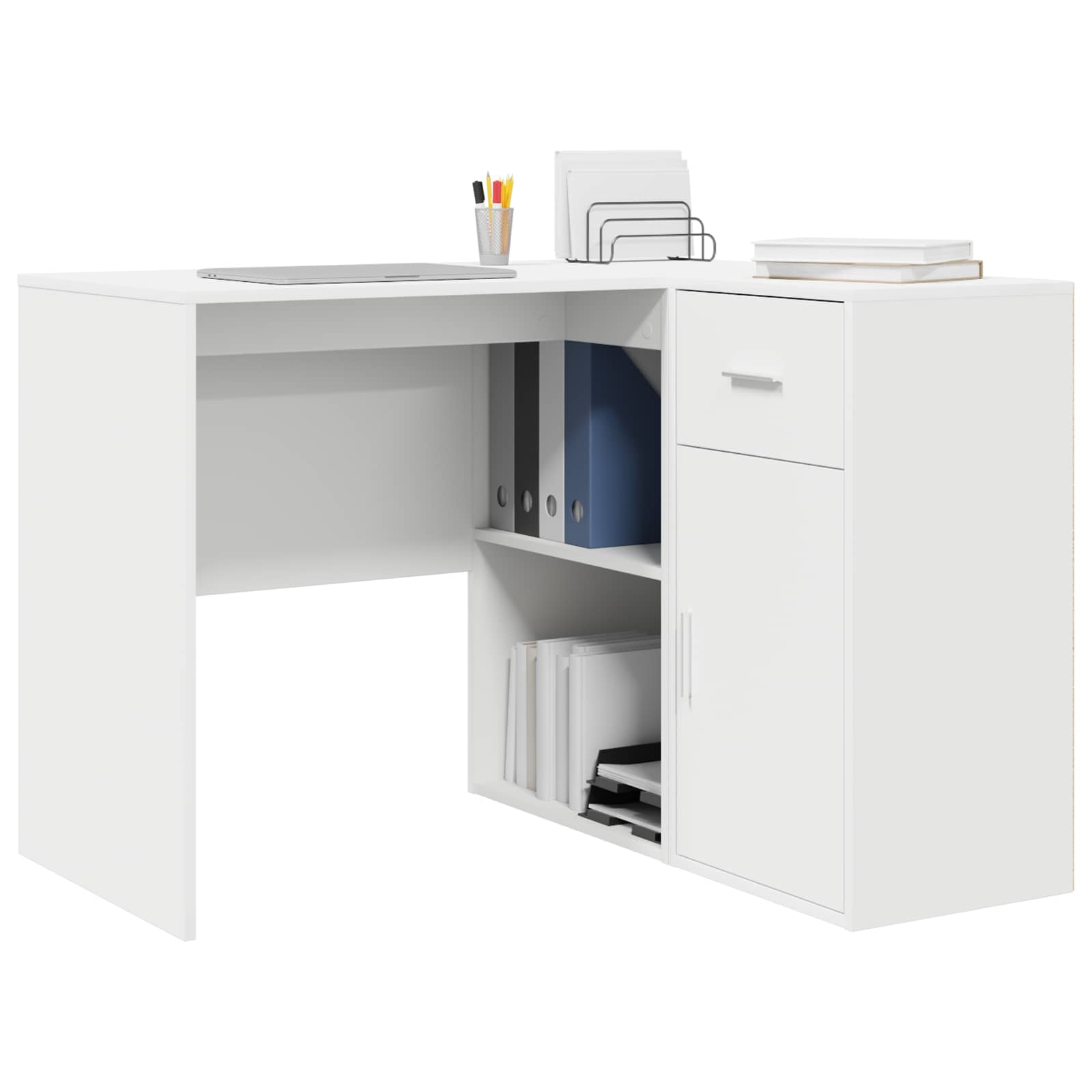Eck-Schreibtisch Schwarz Eichen-Optik 102 x 88 x 75 cm