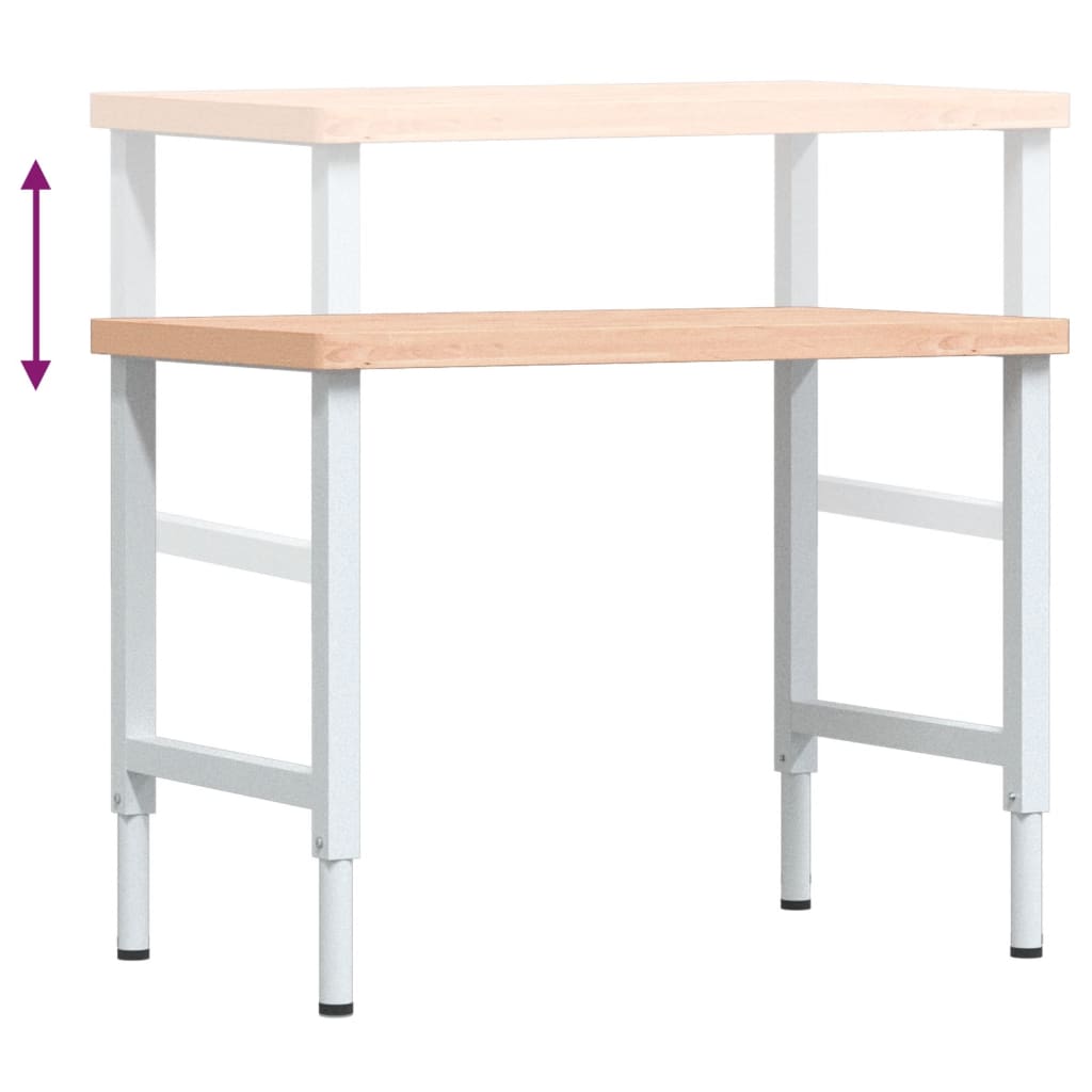 Werkbank 100x60x(71,5-98) cm Massivholz Buche Rechteckig