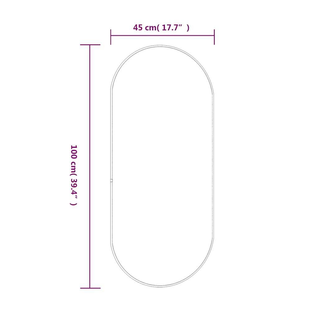 Wandspiegel Silbern 50x20 cm Oval