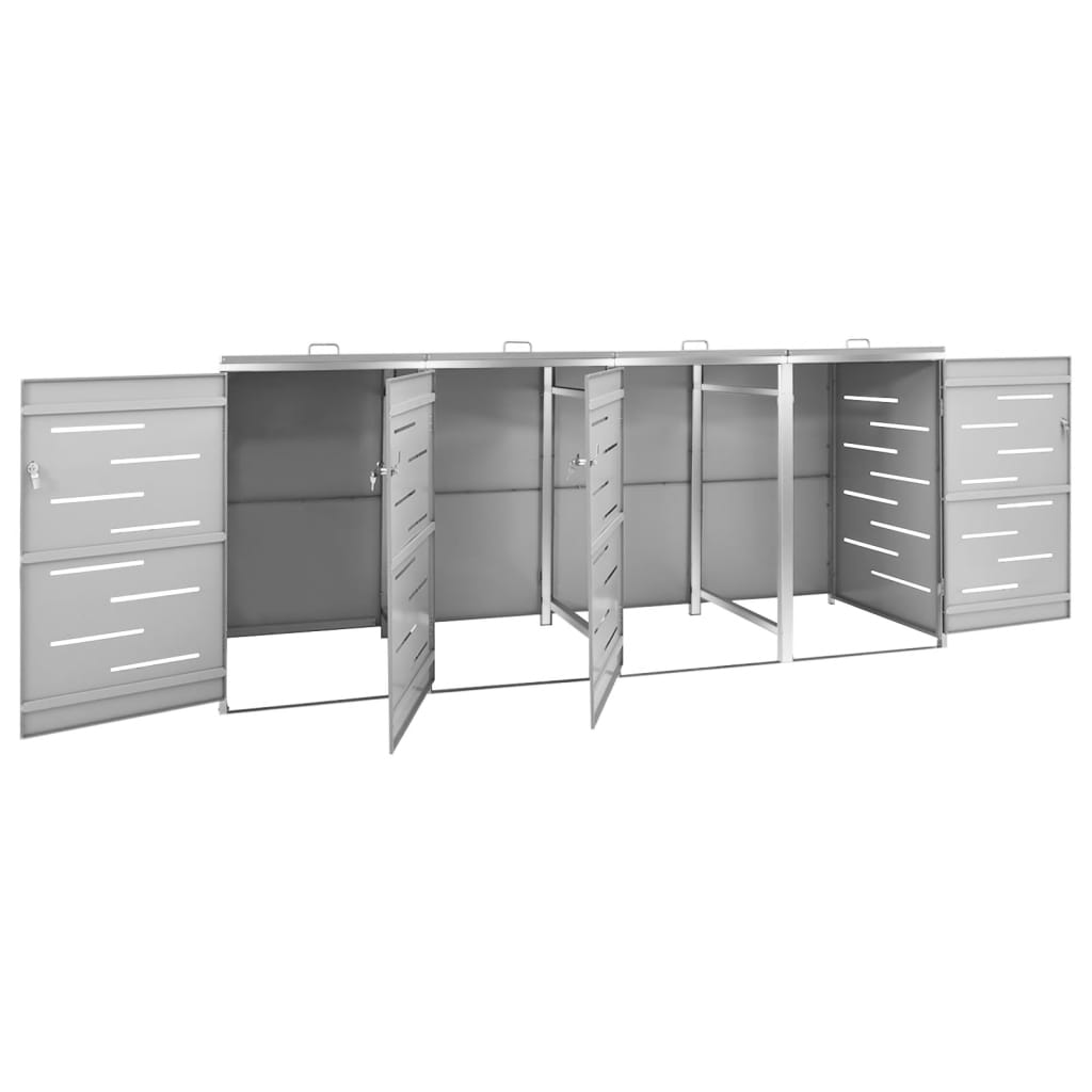 Mülltonnenbox für 3 Tonnen 207x77,5x112,5 cm Edelstahl